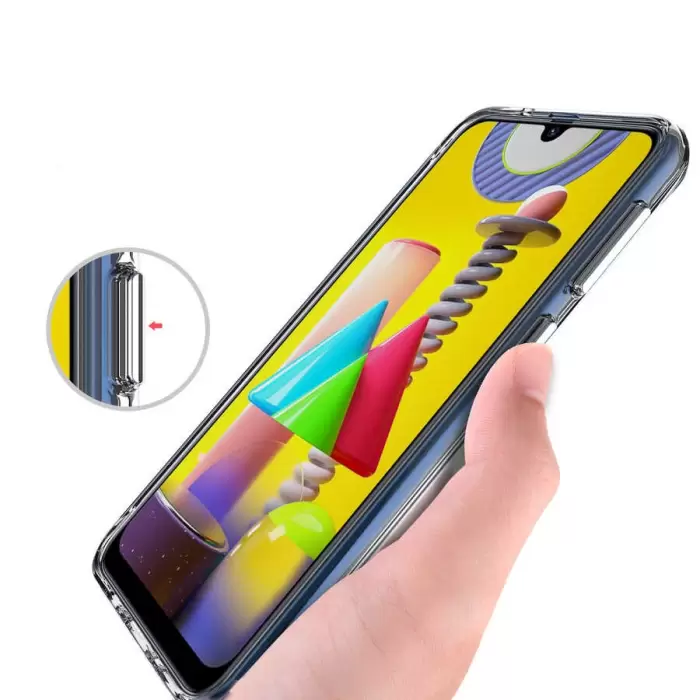 Samsung Galaxy M30S Kılıf Darbe Emici Kalın Sert Yumuşak Tuşlu Sert Gard Silikon Kapak