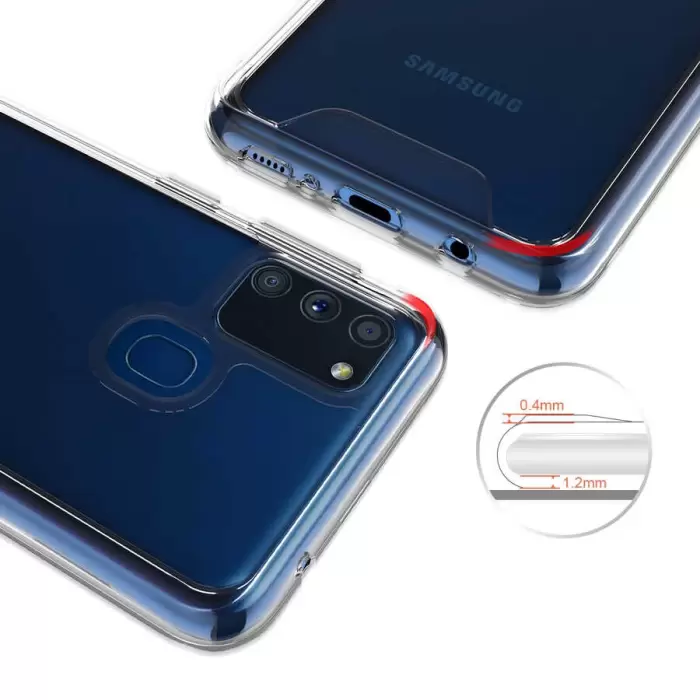 Samsung Galaxy M30S Kılıf Darbe Emici Kalın Sert Yumuşak Tuşlu Sert Gard Silikon Kapak