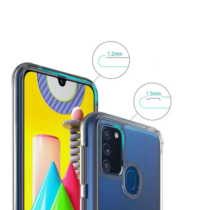 Samsung Galaxy M30S Kılıf Darbe Emici Kalın Sert Yumuşak Tuşlu Sert Gard Silikon Kapak