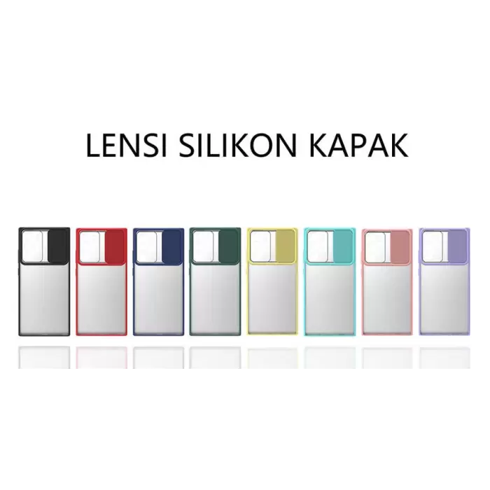 Samsung Galaxy Note 20 Ultra Kılıf Lopard Slayt Sürgülü Kamera Korumalı Renkli Silikon Kapak