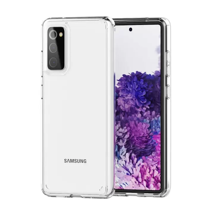 Samsung Galaxy S20 FE Coss Sert Darbe Emici Silikon Şeffaf Kamera Korumalı Arka Kapak
