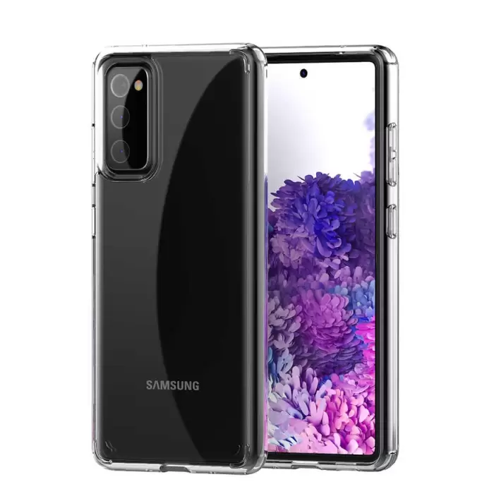 Samsung Galaxy S20 FE Coss Sert Darbe Emici Silikon Şeffaf Kamera Korumalı Arka Kapak
