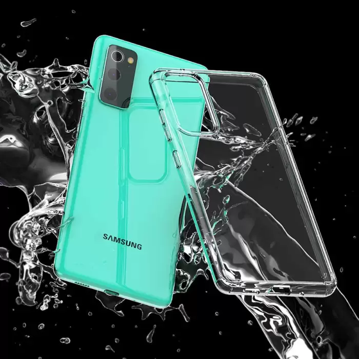 Samsung Galaxy S20 FE Coss Sert Darbe Emici Silikon Şeffaf Kamera Korumalı Arka Kapak
