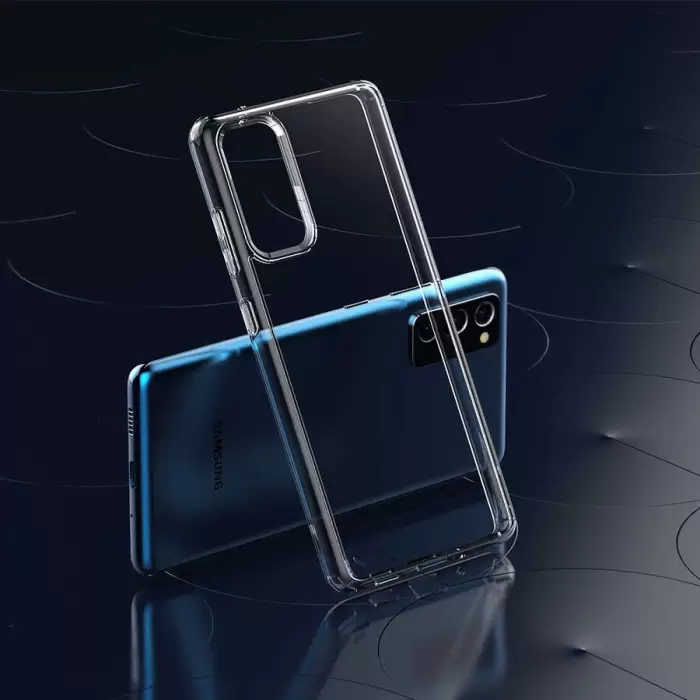 Samsung Galaxy S20 FE Coss Sert Darbe Emici Silikon Şeffaf Kamera Korumalı Arka Kapak