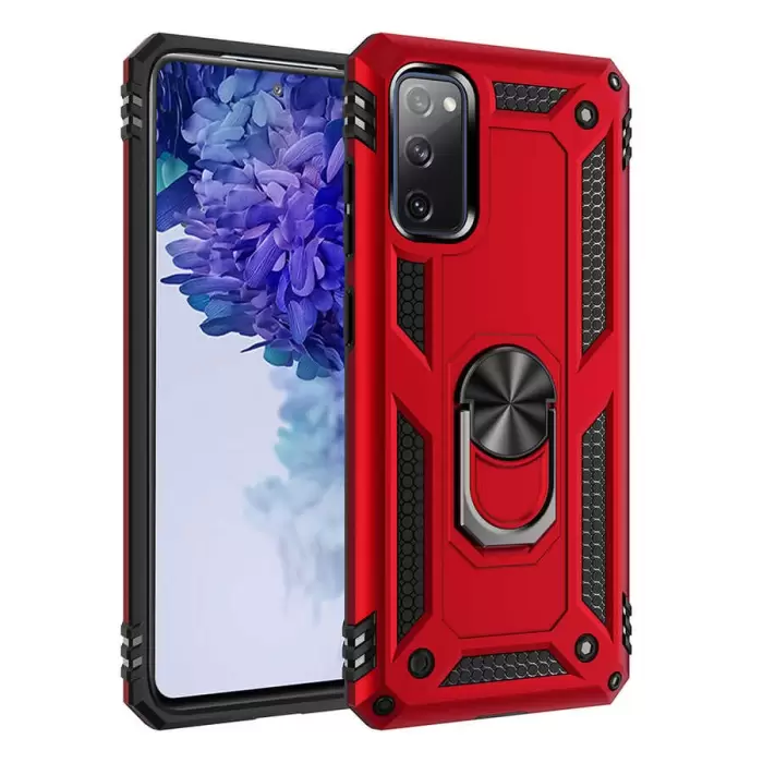 Samsung Galaxy S20 FE Kılıf Lopard Kamera Korumalı Sürgülü Yüzüklü Orjinal Tasarım Armor Vega