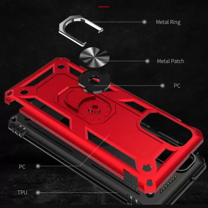Samsung Galaxy S20 FE Kılıf Lopard Kamera Korumalı Sürgülü Yüzüklü Orjinal Tasarım Armor Vega