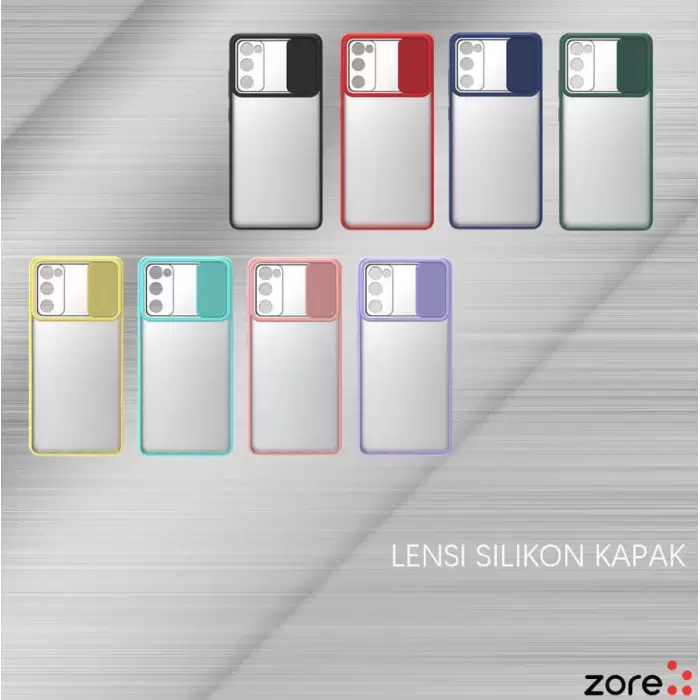 Samsung Galaxy S20 FE Kılıf Lopard Slayt Sürgülü Kamera Korumalı Renkli Silikon Kapak