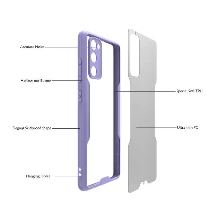 Samsung Galaxy S20 FE Kılıf Parfe Silikon Kapak Kamera Korumalı Kılıf Ultra Ince Buzlu Mat Renkli