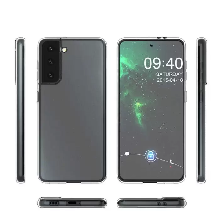 Samsung Galaxy S21 Kılıf Lopard Kamera Korumalı Renksiz Şeffaf Esnek Silikon Kapak Süper