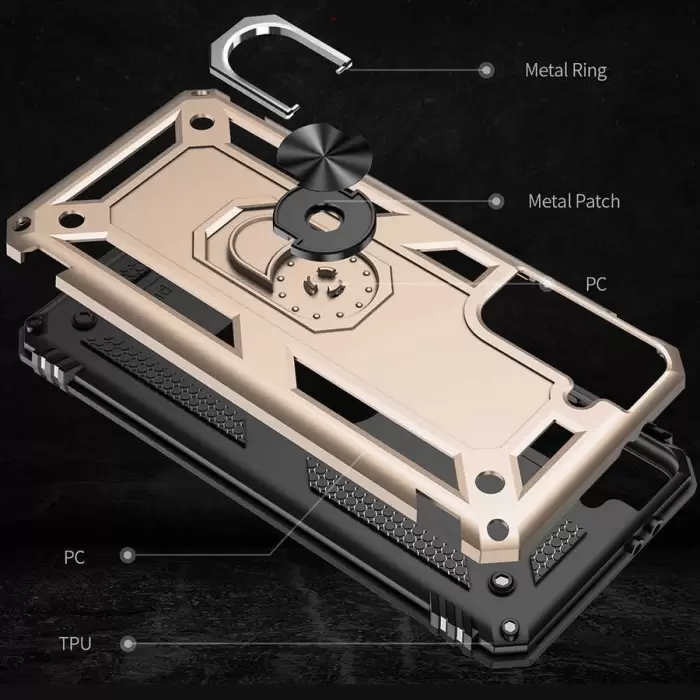 Samsung Galaxy S21 Kılıf Lopard Kamera Korumalı Sürgülü Yüzüklü Orjinal Tasarım Armor Vega