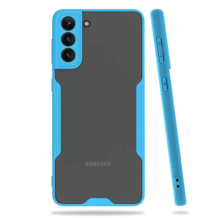 Samsung Galaxy S21 Kılıf Parfe Silikon Kapak Kamera Korumalı Kılıf Ultra Ince Buzlu Mat Renkli