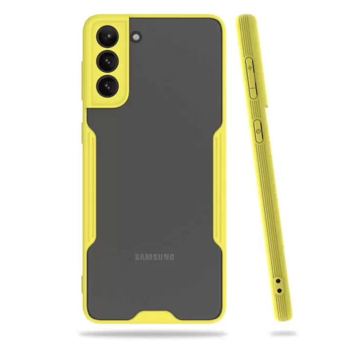 Samsung Galaxy S21 Kılıf Parfe Silikon Kapak Kamera Korumalı Kılıf Ultra Ince Buzlu Mat Renkli