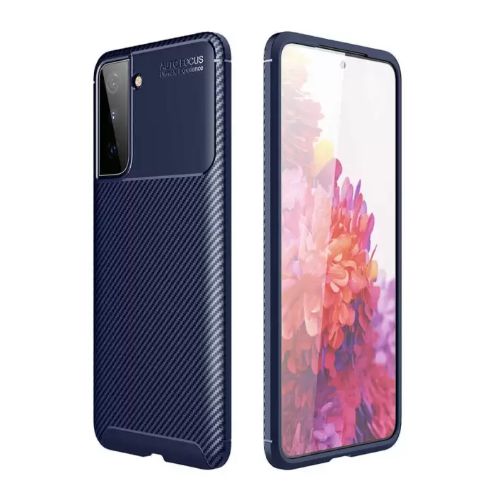 Samsung Galaxy S21 Plus Kılıf Lopard Kamera Korumalı Karbon Desenli Negro Kapak Orijinal Yüzey Kılıf