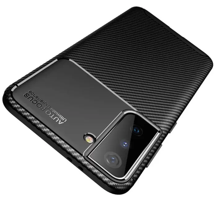 Samsung Galaxy S21 Plus Kılıf Lopard Kamera Korumalı Karbon Desenli Negro Kapak Orijinal Yüzey Kılıf