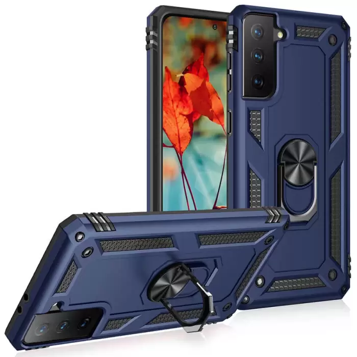 Samsung Galaxy S21 Plus Kılıf Lopard Kamera Korumalı Sürgülü Yüzüklü Orjinal Tasarım Armor Vega