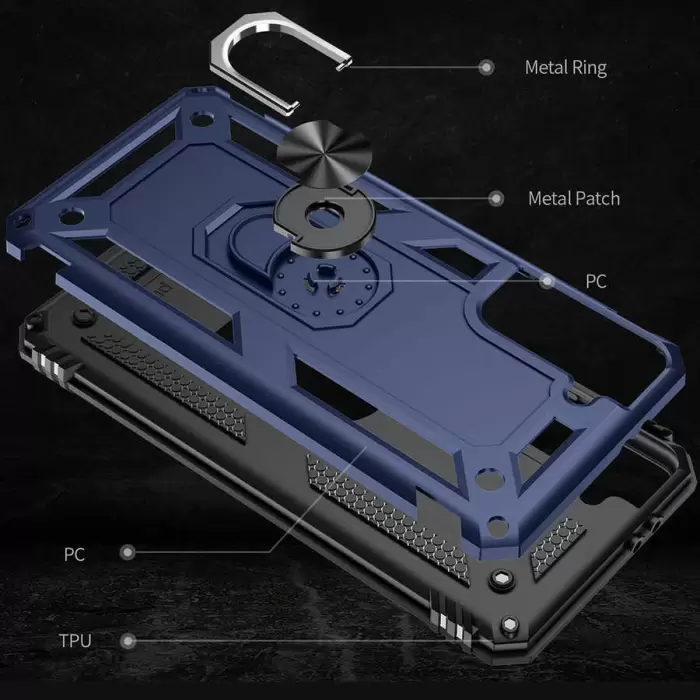 Samsung Galaxy S21 Plus Kılıf Lopard Kamera Korumalı Sürgülü Yüzüklü Orjinal Tasarım Armor Vega