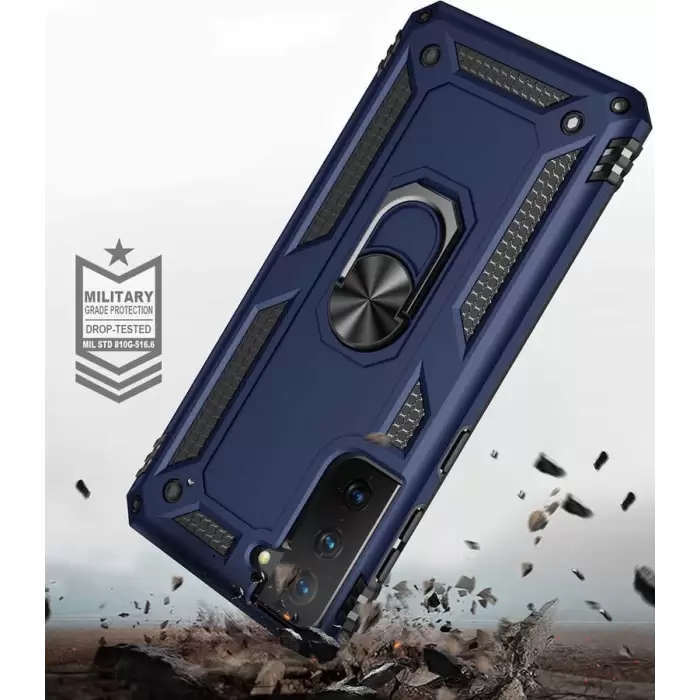 Samsung Galaxy S21 Plus Kılıf Lopard Kamera Korumalı Sürgülü Yüzüklü Orjinal Tasarım Armor Vega