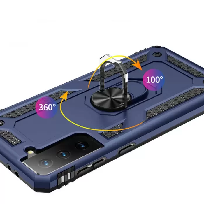 Samsung Galaxy S21 Plus Kılıf Lopard Kamera Korumalı Sürgülü Yüzüklü Orjinal Tasarım Armor Vega