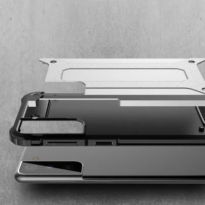 Samsung Galaxy S21 Plus Kılıf Lopard Orijinal Katman Köşe Koruma Crash Silikon Tank Kapak