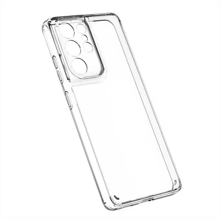 Samsung Galaxy S21 Ultra Coss Sert Darbe Emici Silikon Şeffaf Kamera Korumalı Arka Kapak