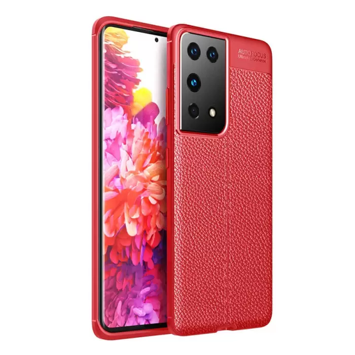 Samsung Galaxy S21 Ultra Kılıf Lopard Kamera Korumalı Deri Orjinal Görünümlü Kapak Niss