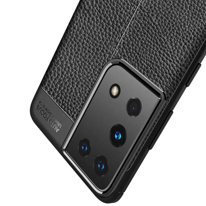 Samsung Galaxy S21 Ultra Kılıf Lopard Kamera Korumalı Deri Orjinal Görünümlü Kapak Niss