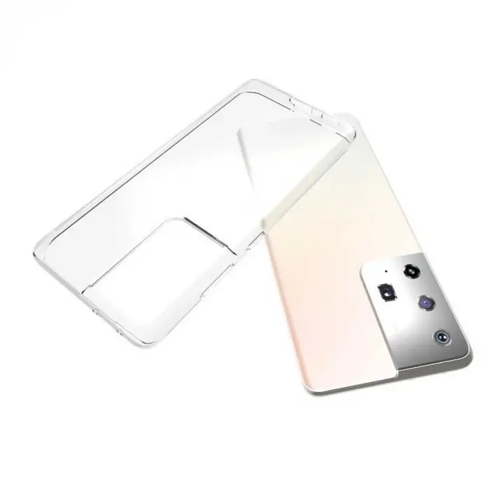 Samsung Galaxy S21 Ultra Kılıf Lopard Kamera Korumalı Renksiz Şeffaf Esnek Silikon Kapak Süper