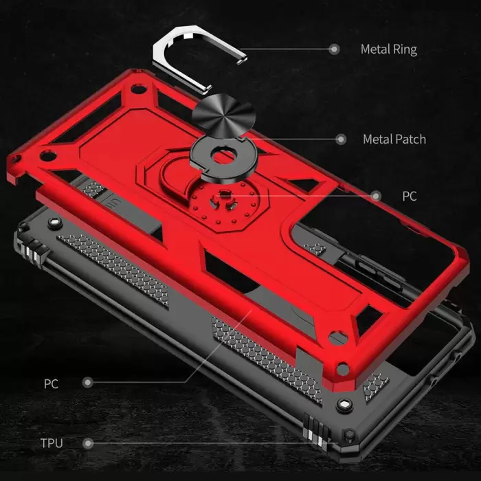 Samsung Galaxy S21 Ultra Kılıf Lopard Kamera Korumalı Sürgülü Yüzüklü Orjinal Tasarım Armor Vega