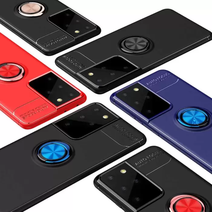 Samsung Galaxy S21 Ultra Kılıf Lopard Kamera Korumalı Yüzüklü Standlı Koruyucu Orjinal Kalite Ravel