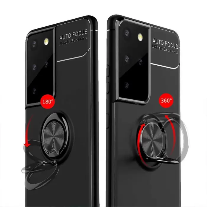 Samsung Galaxy S21 Ultra Kılıf Lopard Kamera Korumalı Yüzüklü Standlı Koruyucu Orjinal Kalite Ravel