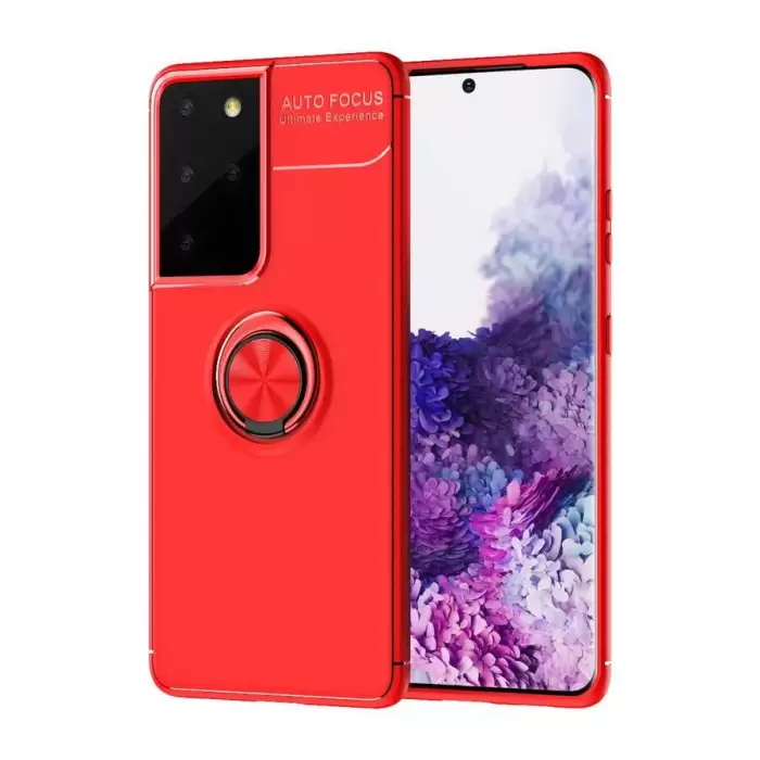 Samsung Galaxy S21 Ultra Kılıf Lopard Kamera Korumalı Yüzüklü Standlı Koruyucu Orjinal Kalite Ravel