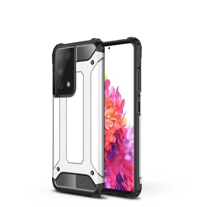Samsung Galaxy S21 Ultra Kılıf Lopard Orijinal Katman Köşe Koruma Crash Silikon Tank Kapak