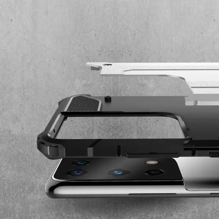 Samsung Galaxy S21 Ultra Kılıf Lopard Orijinal Katman Köşe Koruma Crash Silikon Tank Kapak