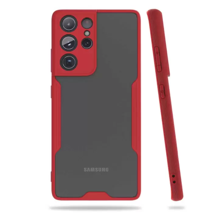Samsung Galaxy S21 Ultra Kılıf Parfe Silikon Kapak Kamera Korumalı Kılıf Ultra Ince Buzlu Mat Renkli