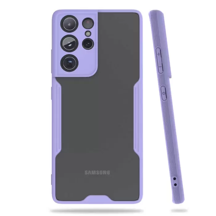 Samsung Galaxy S21 Ultra Kılıf Parfe Silikon Kapak Kamera Korumalı Kılıf Ultra Ince Buzlu Mat Renkli