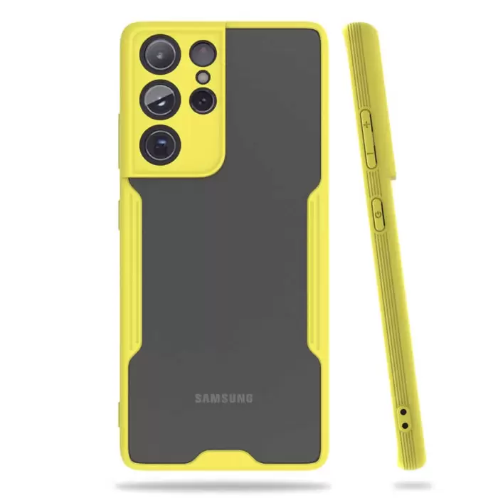 Samsung Galaxy S21 Ultra Kılıf Parfe Silikon Kapak Kamera Korumalı Kılıf Ultra Ince Buzlu Mat Renkli