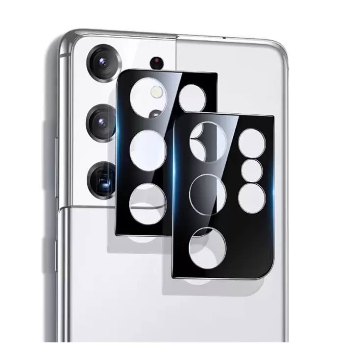 Samsung Galaxy S21 Ultra Lopard Lens Koruma Parlak Renkli Kamera Koruyucu Cam Filmi