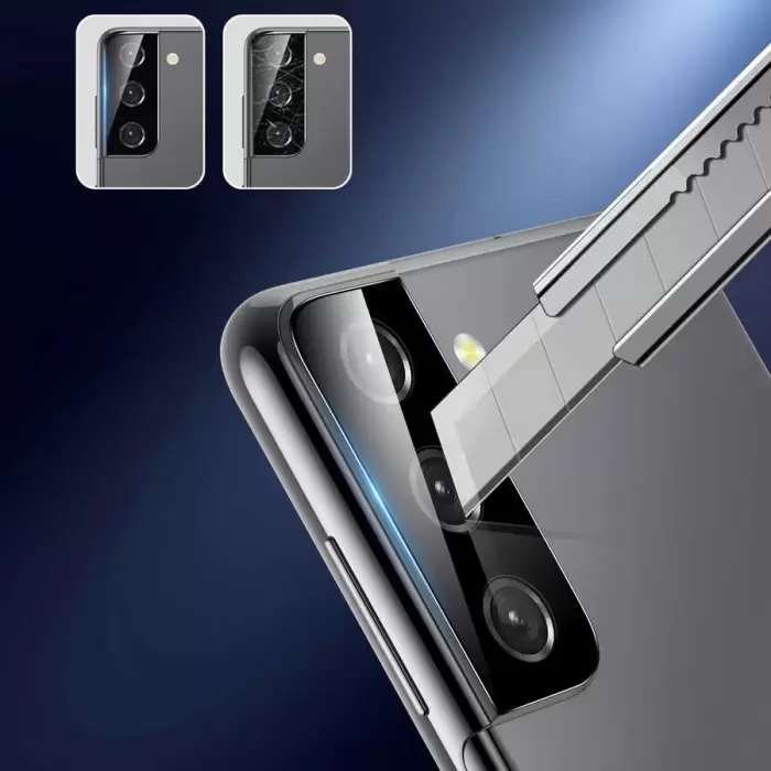 Samsung Galaxy S21 Ultra Lopard Lens Koruma Parlak Renkli Kamera Koruyucu Cam Filmi