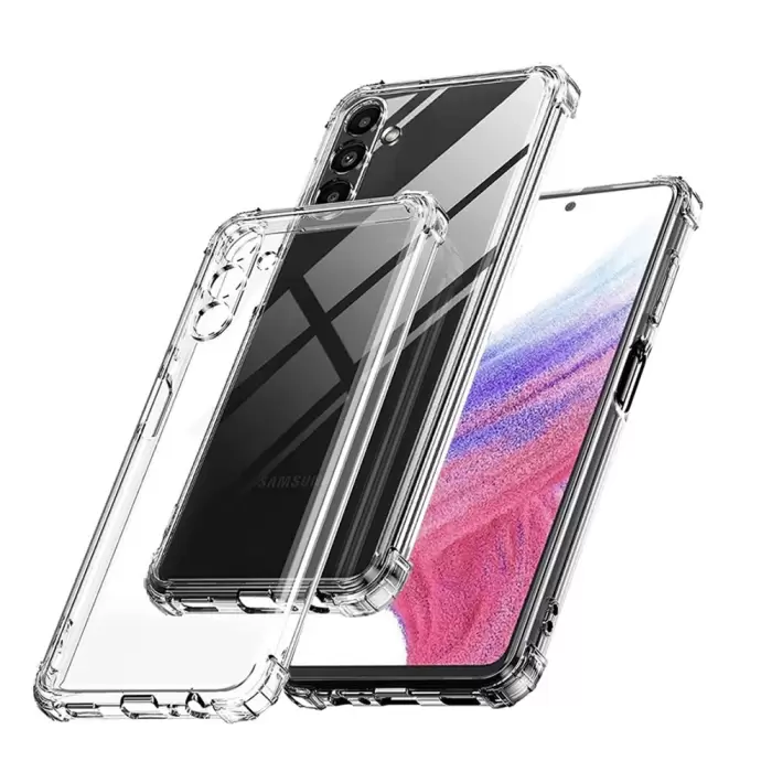 Samsung Galaxy S23 FE Kılıf Lopard 2mm Antishock Köşe Koruma Darbe Emici Şeffaf Orjinal Doku Silikon