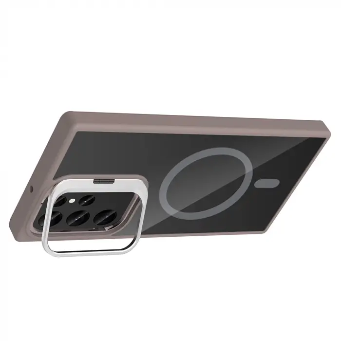 Samsung Galaxy S23 Ultra Kılıf Standlı Kamera Lens Koruma Hediyeli Magsafe Şarj Lopard Etro Kapak Koruyucu