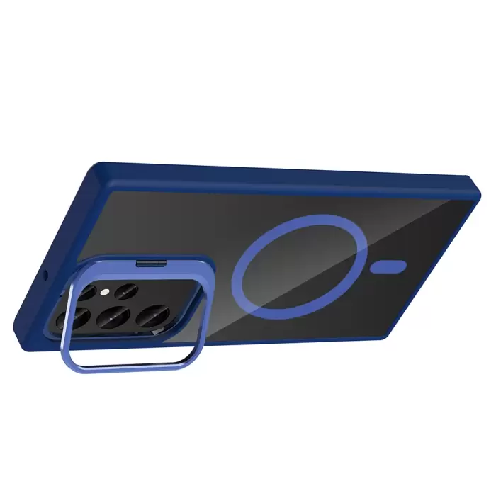 Samsung Galaxy S23 Ultra Kılıf Standlı Kamera Lens Koruma Hediyeli Magsafe Şarj Lopard Etro Kapak Koruyucu