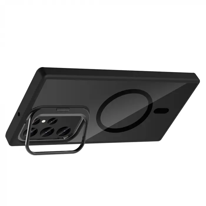 Samsung Galaxy S23 Ultra Kılıf Standlı Kamera Lens Koruma Hediyeli Magsafe Şarj Lopard Etro Kapak Koruyucu