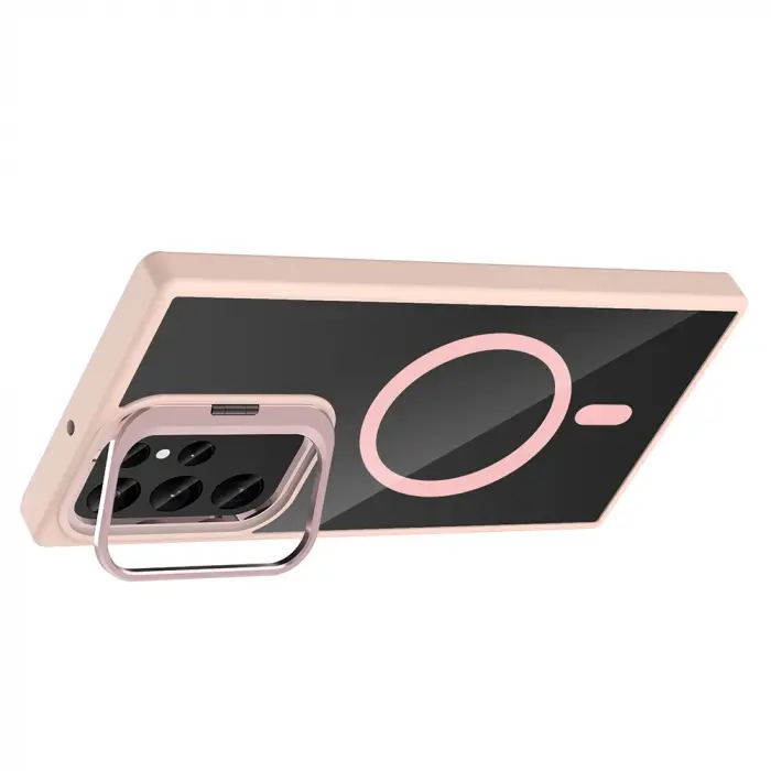 Samsung Galaxy S23 Ultra Kılıf Standlı Kamera Lens Koruma Hediyeli Magsafe Şarj Lopard Etro Kapak Koruyucu