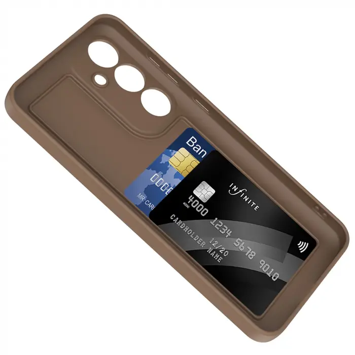 Samsung Galaxy S24 Fe Kılıf Kamera Korumalı Kartlık Hazneli Lopard Vitra Kapak