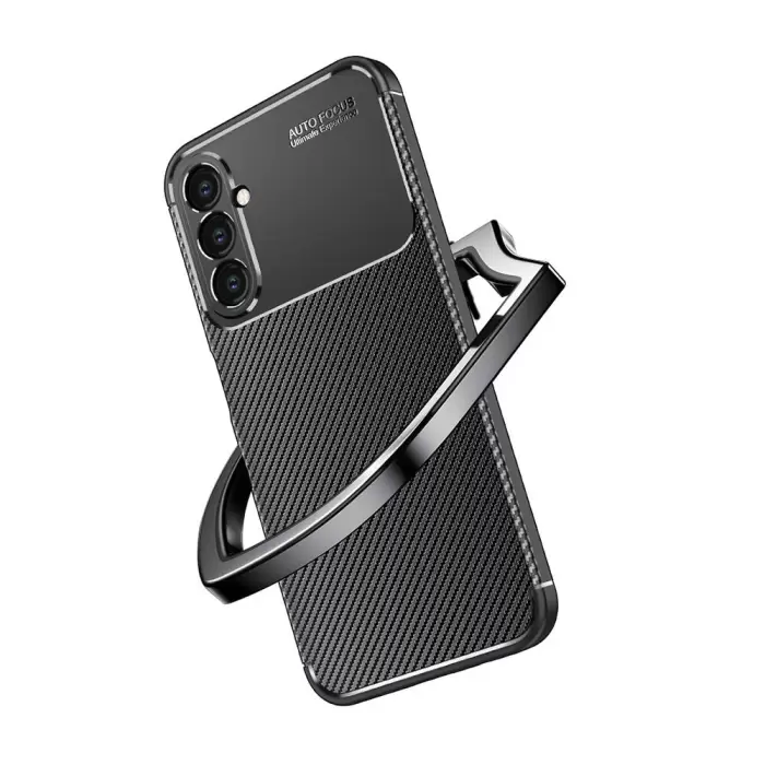 Samsung Galaxy S24 Kılıf Lopard Kamera Korumalı Karbon Desenli Negro Kapak Orijinal Yüzey Kılıf