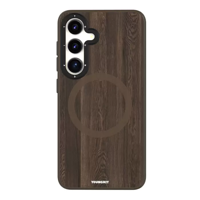 Samsung Galaxy S24 Kılıf Magsafe Şarj  Sararmaya Dayanıklı Youngkit Wood Forest Series Kapak