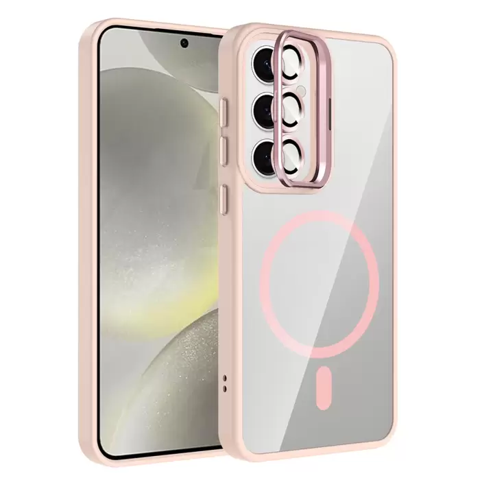 Samsung Galaxy S24 Kılıf Standlı Kamera Lens Koruma Hediyeli Magsafe Şarj Lopard Etro Kapak Koruyucu