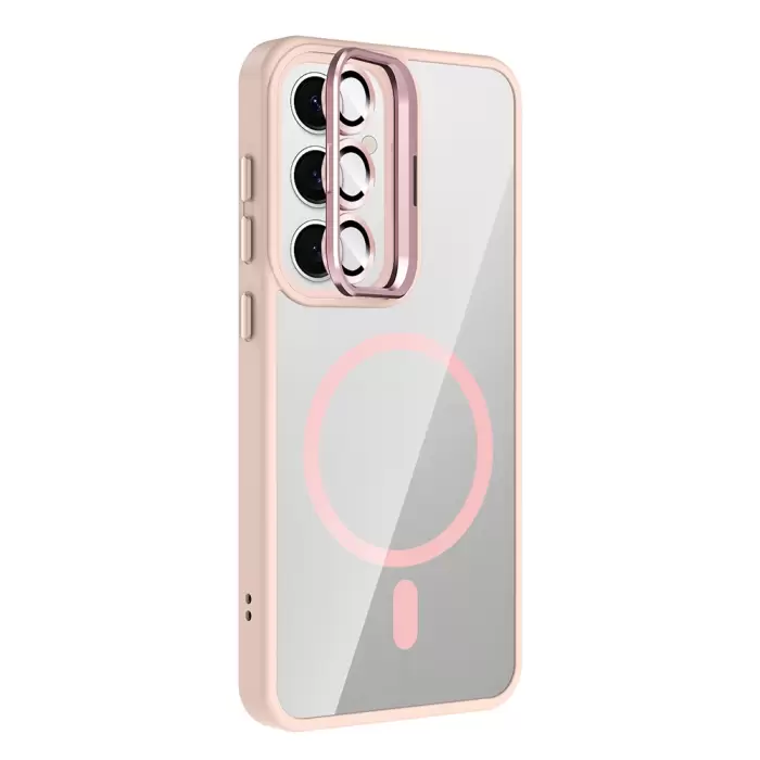 Samsung Galaxy S24 Kılıf Standlı Kamera Lens Koruma Hediyeli Magsafe Şarj Lopard Etro Kapak Koruyucu