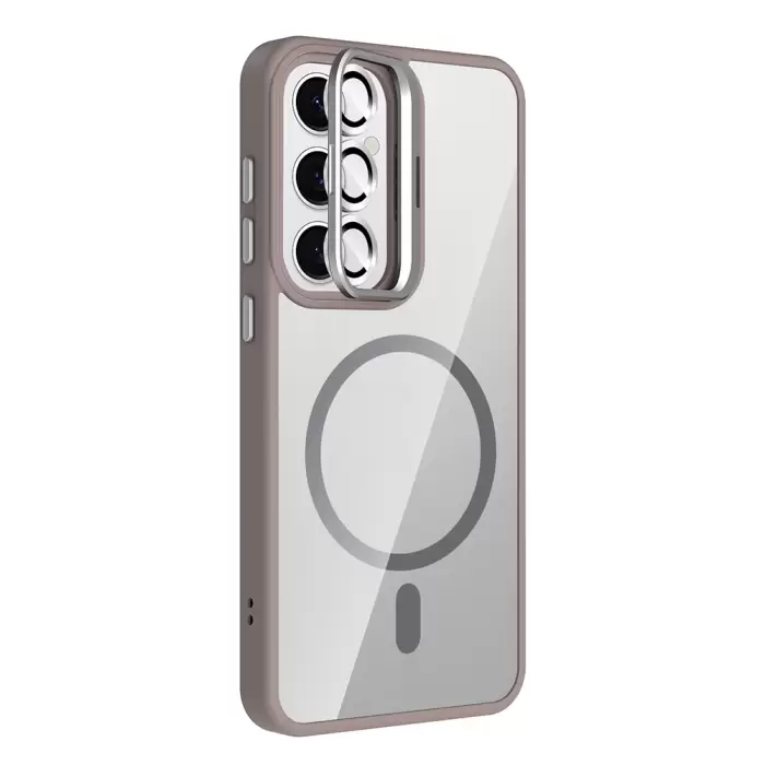 Samsung Galaxy S24 Kılıf Standlı Kamera Lens Koruma Hediyeli Magsafe Şarj Lopard Etro Kapak Koruyucu