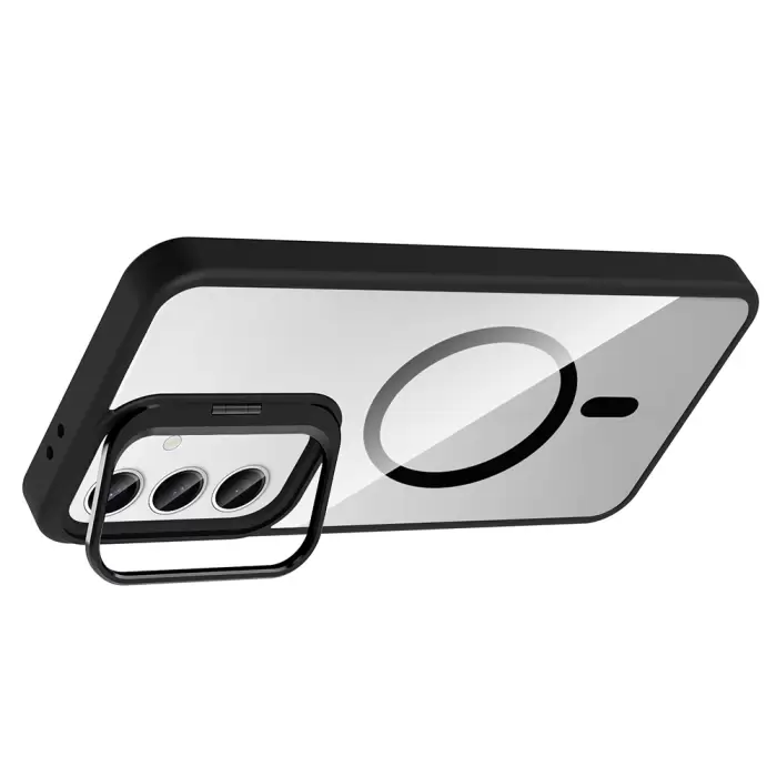 Samsung Galaxy S24 Kılıf Standlı Kamera Lens Koruma Hediyeli Magsafe Şarj Lopard Etro Kapak Koruyucu